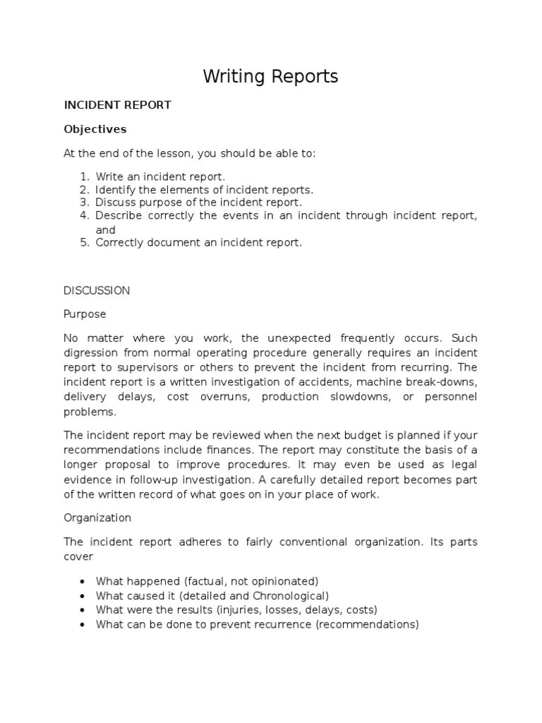 Writing Reports | Scientific Method | Theory