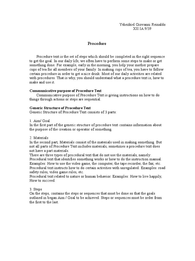 Procedure Text | PDF | Foods | Cooking