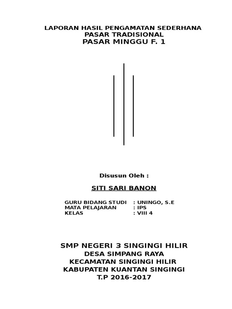 Contoh Laporan Penelitian Sederhana Tentang Pasar Kumpulan Contoh Laporan Cute766
