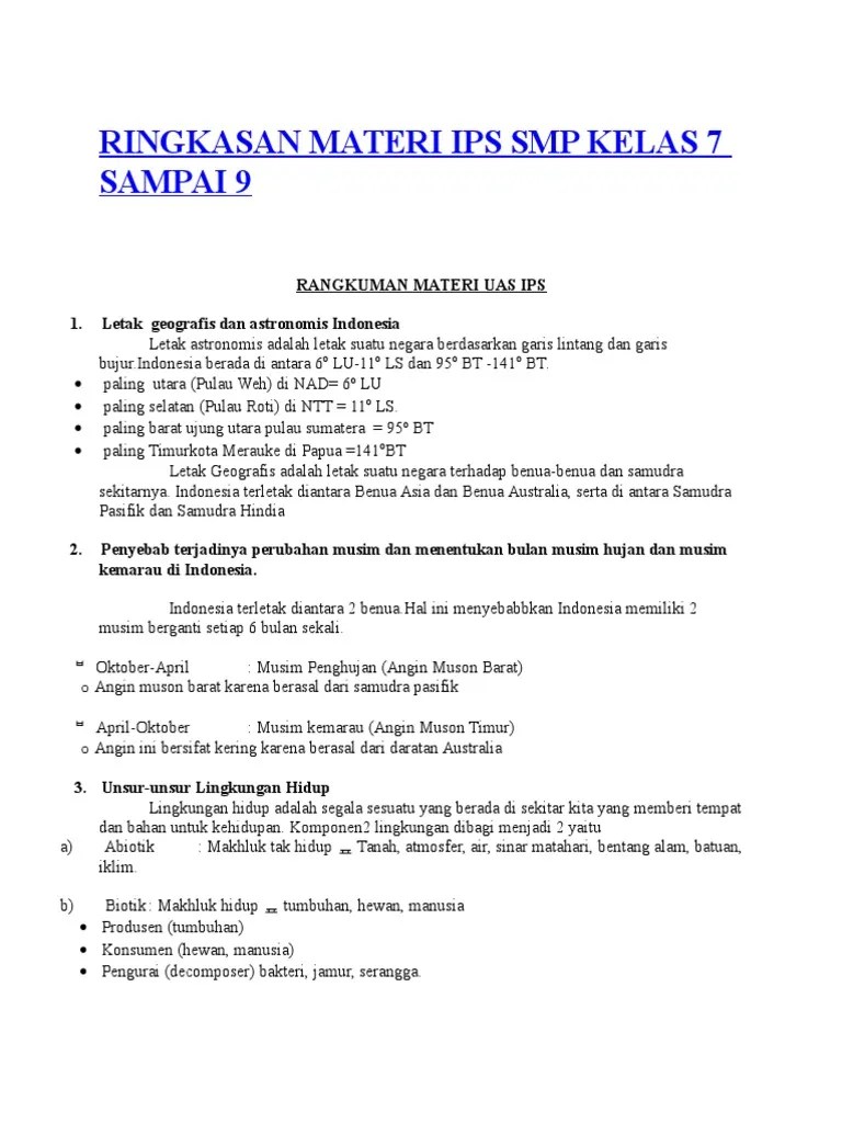 Ki dan kd mata pelajaran ips smp/mts kelas vii. Ringkasan Materi Ips Kelas 8 Semester 1 Kurikulum 2013 Mudah