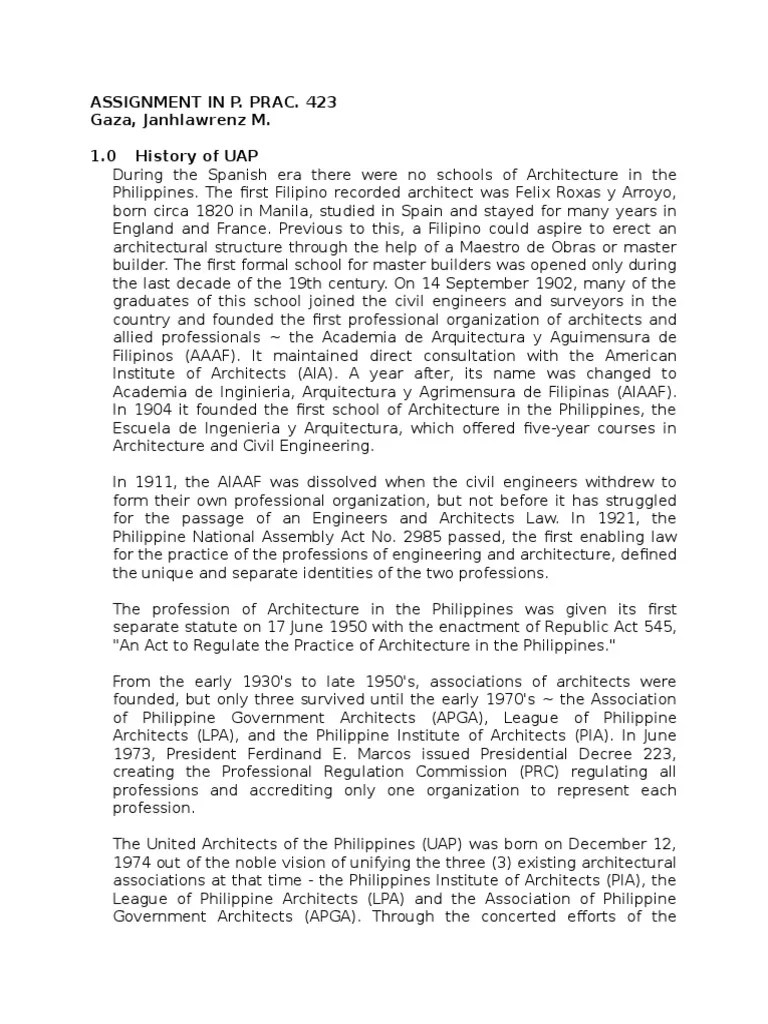 United Architects Of The Philippines | PDF | Architect | Philippines