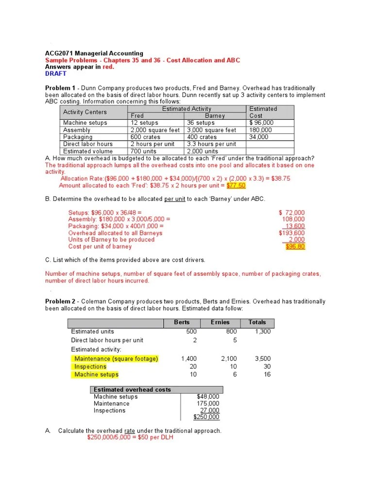 ACG2071 Managerial Accounting | PDF | Labour Economics | Production And Manufacturing