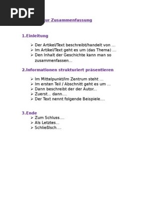 Im letzten abschnitt formuliert der autor. Redemittel Zur Zusammenfassung