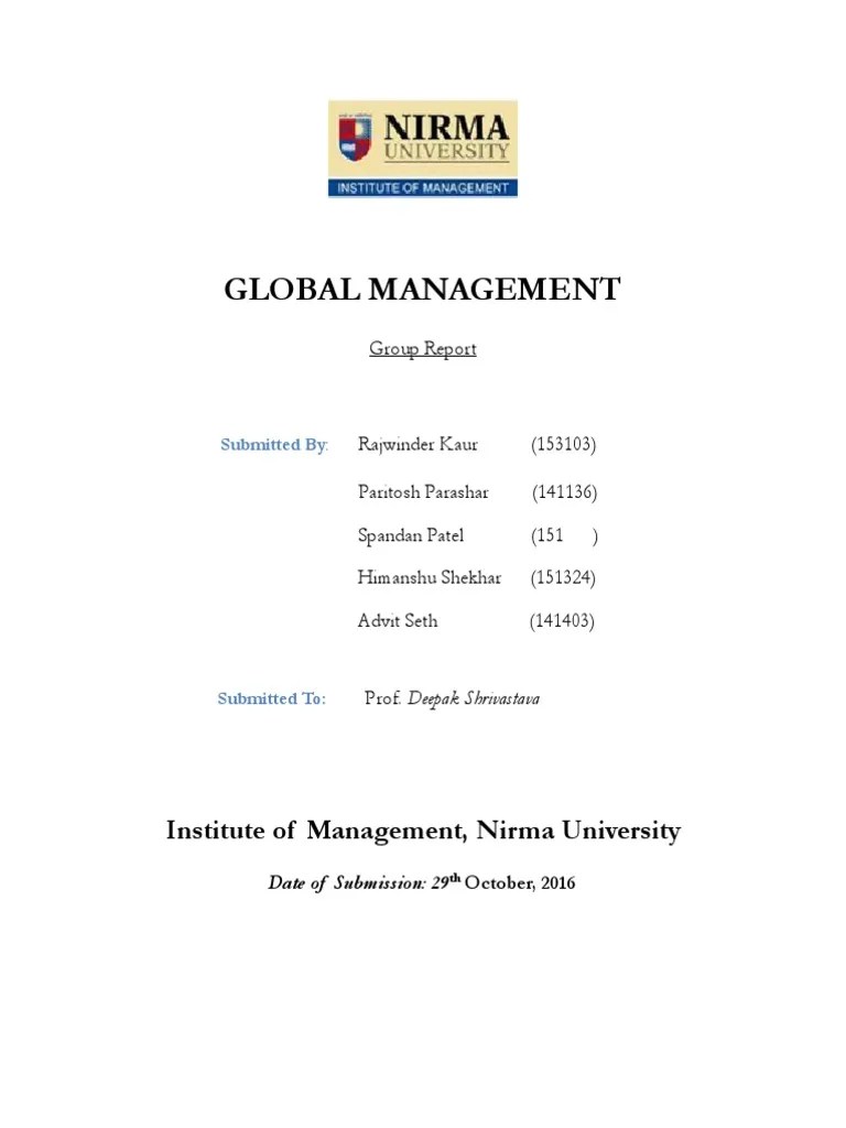 GM Group Report PDF | PDF | Unilever | Organizational Structure