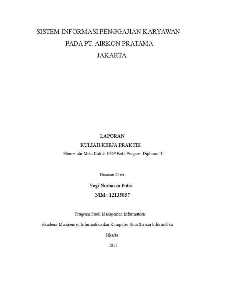 Sistem Informasi Penggajian Karyawan. | PDF