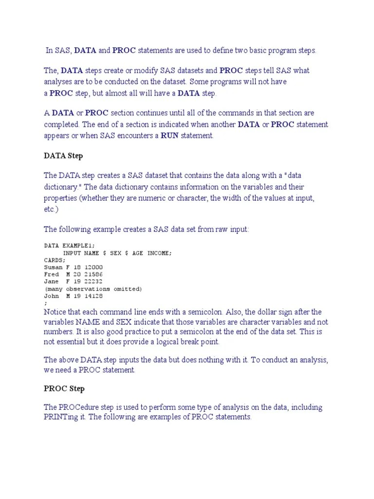 SAS Notes | PDF | Sas (Software) | Computer File