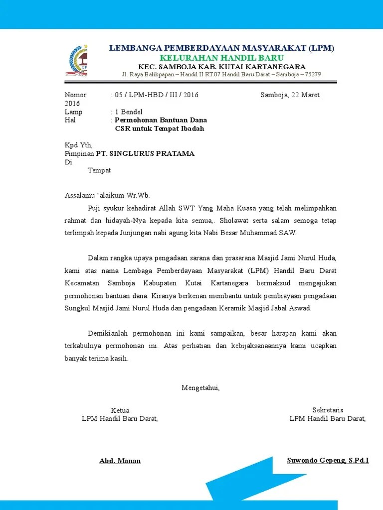 Proposal LPM Bantuan Masjid | PDF