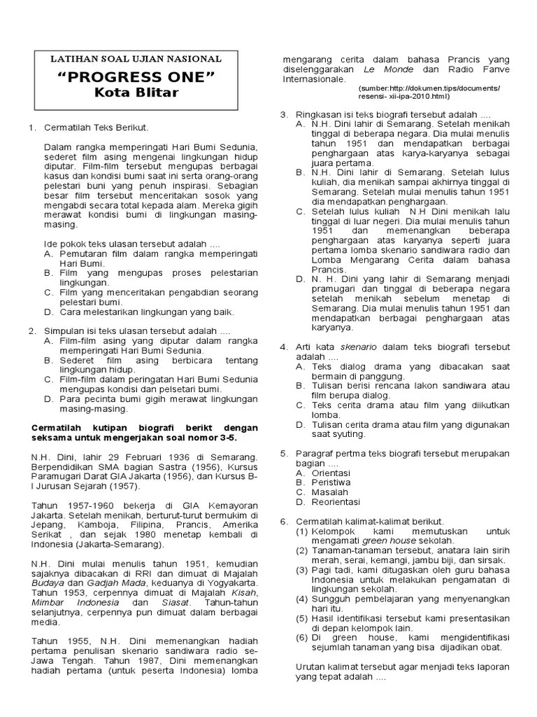 Berikut yang termasuk ke dalam struktur teks biografi yaitu… a. Latihan Soal Un 2 2017