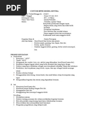Yuliani nurani, m.pd sentra bermain. Contoh Rpph Model Sentra Pdf