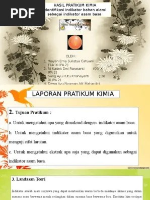 Laporan Pratikum Kimia | PDF