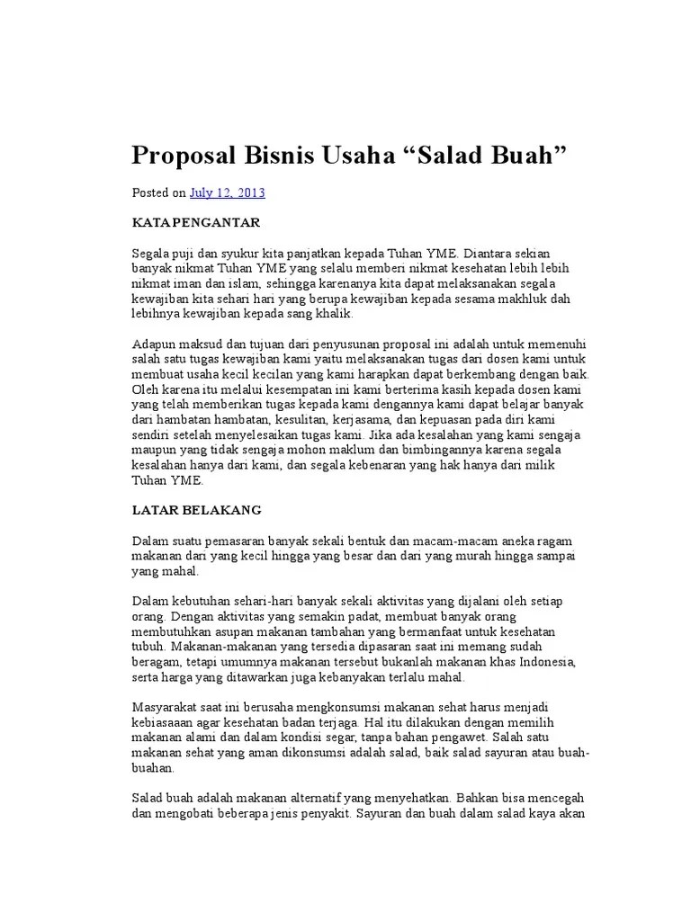 Contoh proposal usaha salad buah, contoh proposal usaha makanan catering, contoh proposal usaha makanan, . Contoh Proposal Usaha Salad Buah