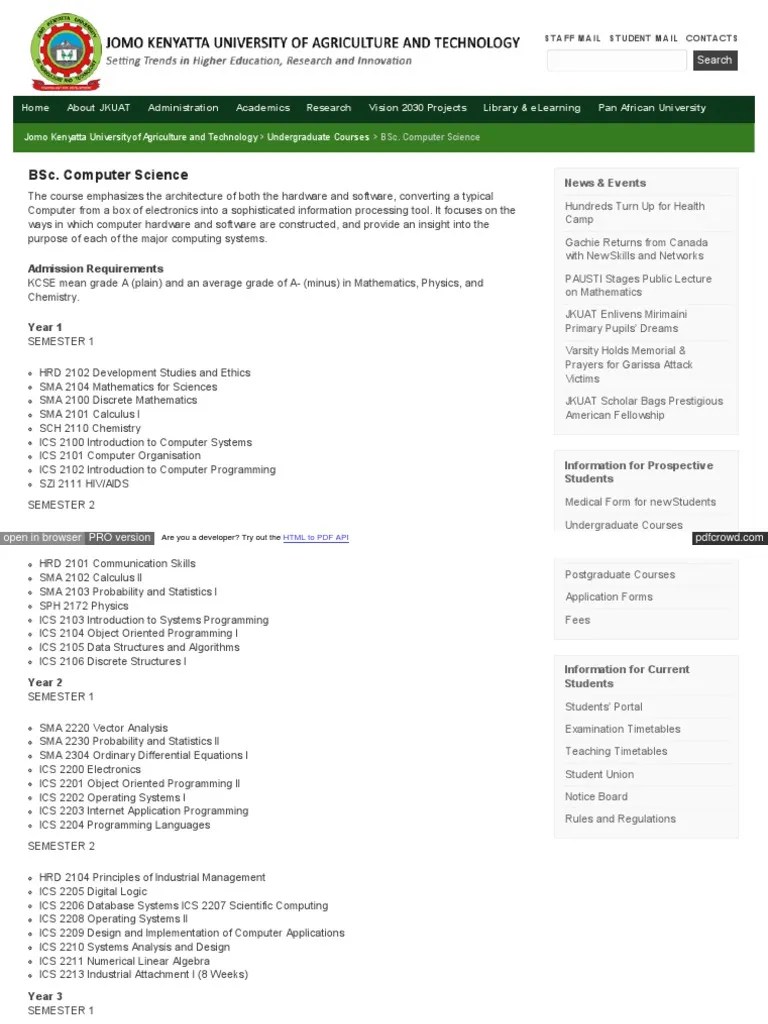 BSc Computer Science Course Details | PDF | Programming Language | Integrated Circuit