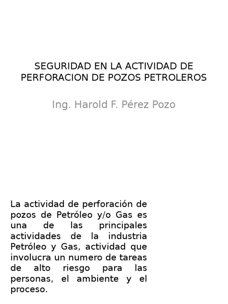 Seguridad En La Actividad De Perforacion De Pozos | PDF | Petróleo | Seguridad Y Salud Ocupacional