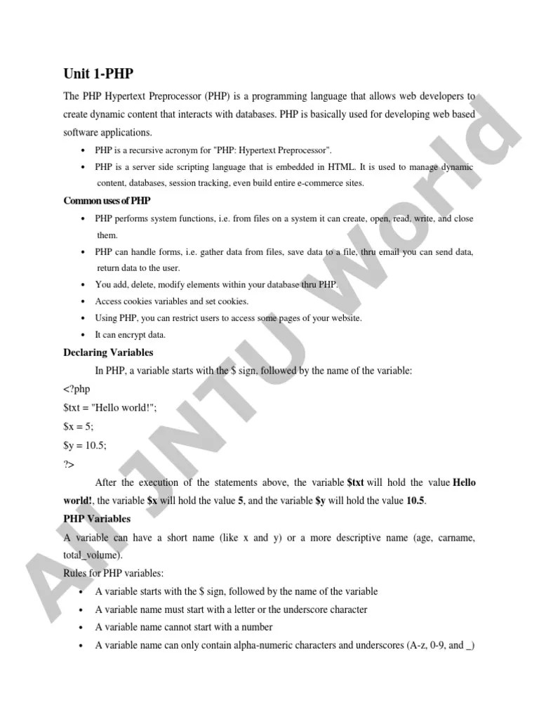 Web Technologies Notes Unitwise | PDF | Xml | Html Element