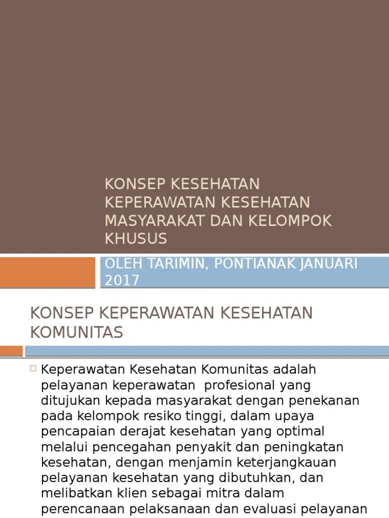 Konsep Kep Komunitas Dan Kelompok Khusus | PDF