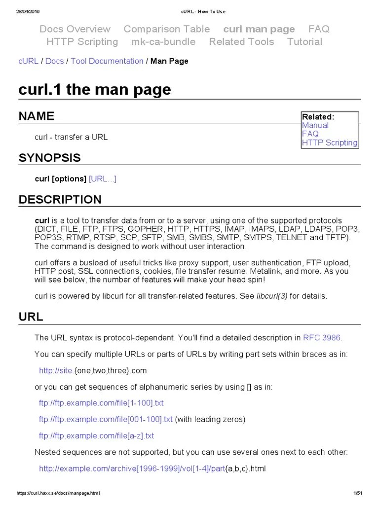 CURL - How To Use | PDF | File Transfer Protocol | Transport Layer Security