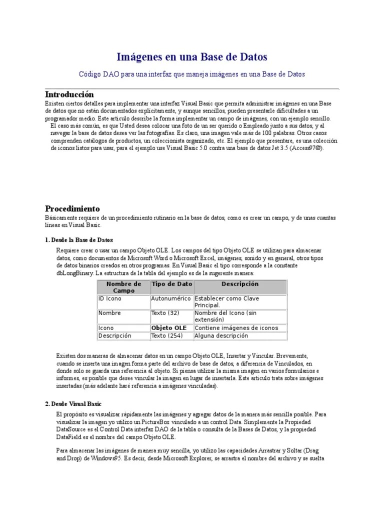Base De Datos VB | PDF | Básico | Active X Data Objects