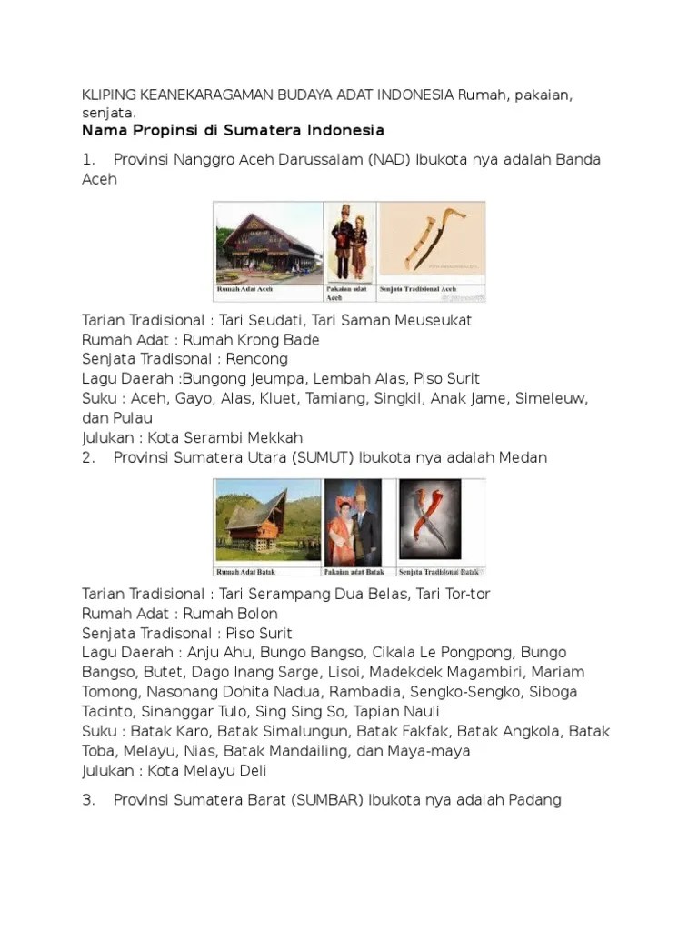Contoh Kliping Keragaman Budaya Indonesia Contoh Resource Cute766
