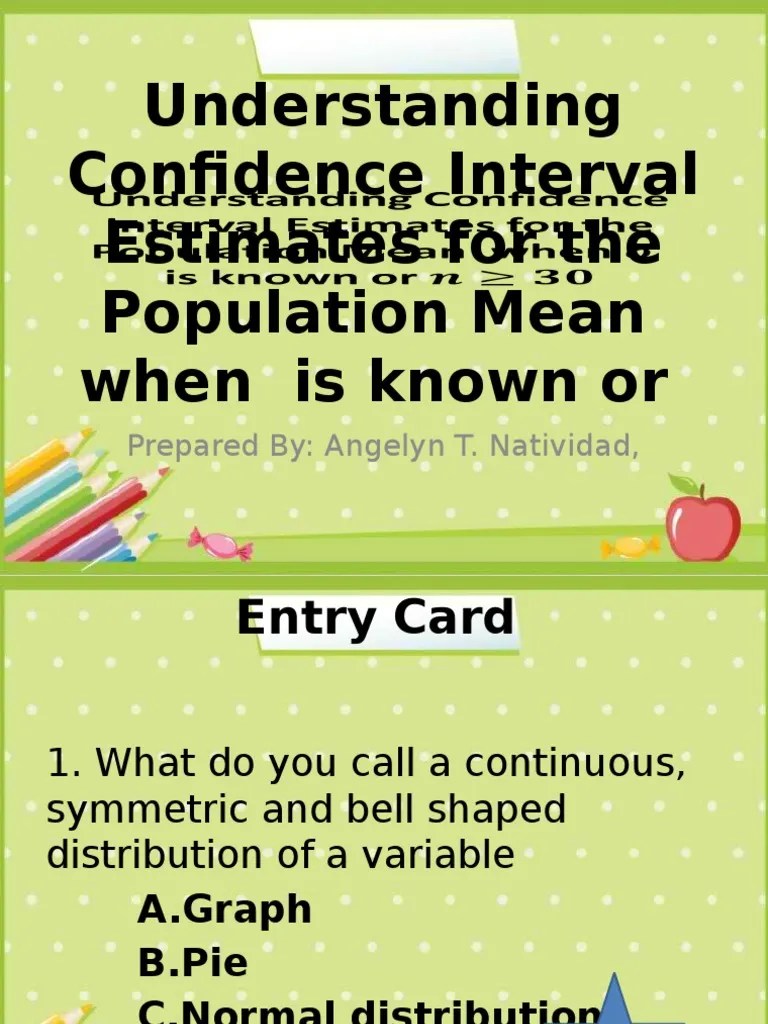 Understanding Confidence Interval Estimates For Population Means | PDF | Confidence Interval ...