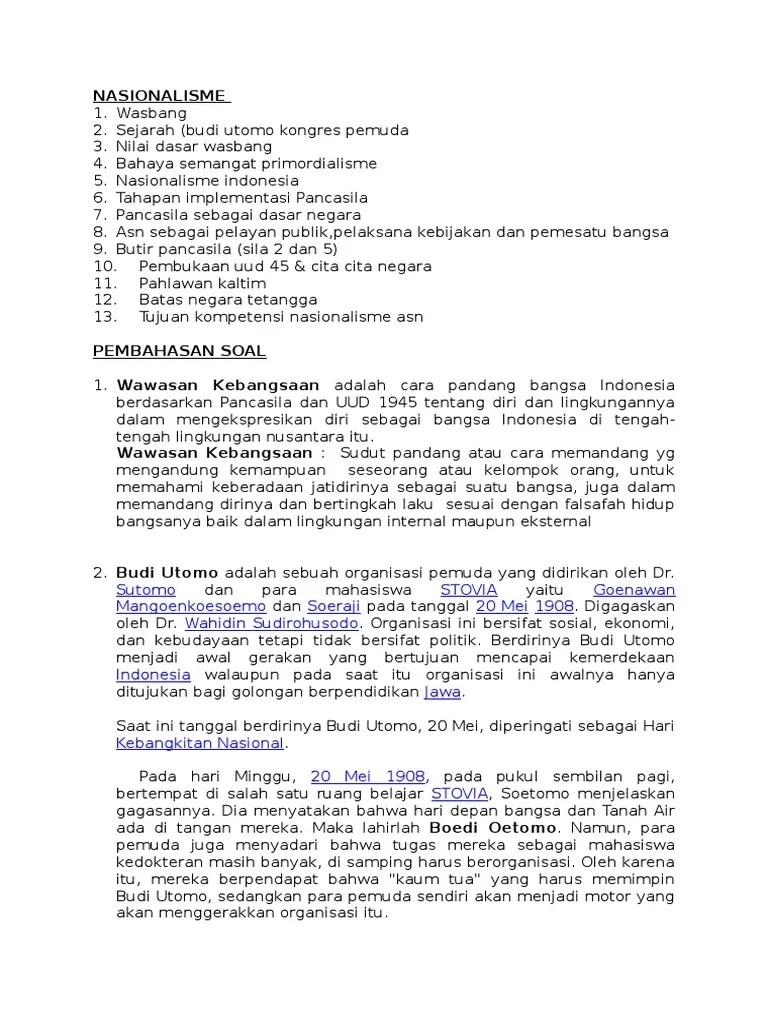 Latihan soal cat cpns tes wawasan kebangsaan twk nasionalisme . Kumpulan Soal Tentang Nasionalisme Beinyu Com