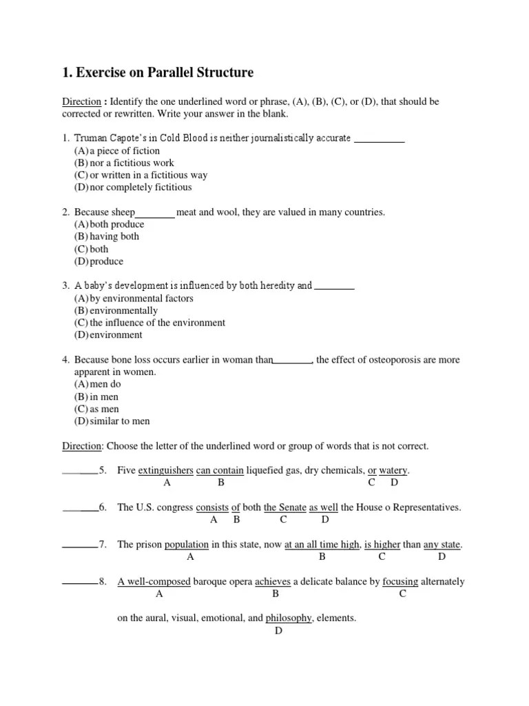 Parallel Structure and Pronoun | Nature | Wellness