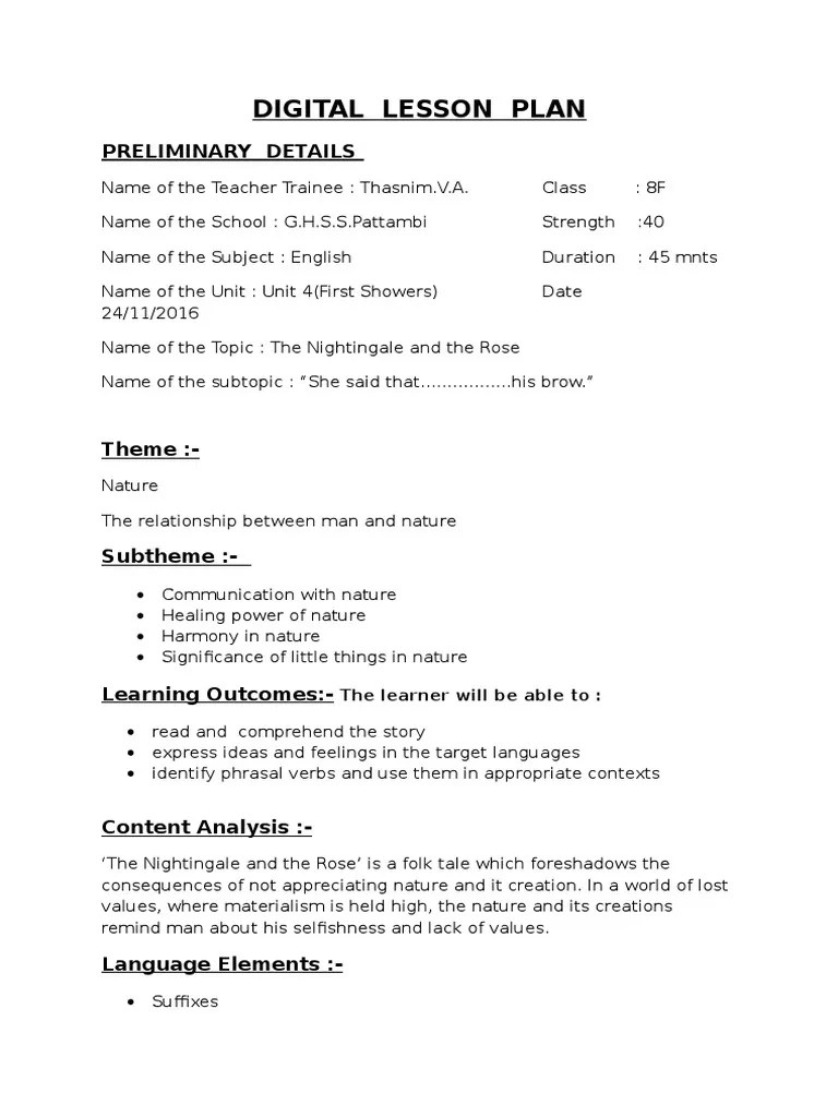 Digital Lesson Plan | PDF | Cognitive Science | Behavior Modification