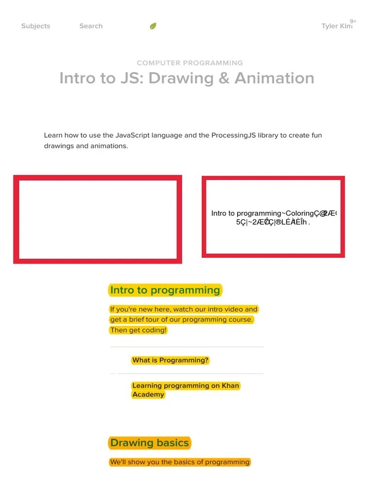 Intro To JS: Drawing & Animation - Computer Programming - Khan Academy ...