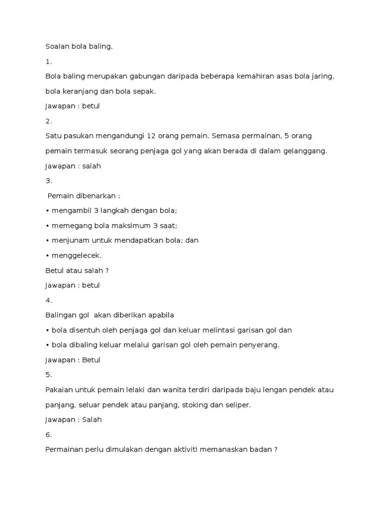 Pengenalan bola baling kuiz rancangan mainan. Soalan Bola Baling Pdf