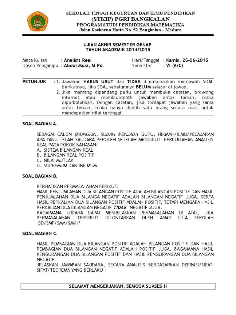 Berikut ini merupakan soal pembahasan mengenai kalkulus fungsi vektor yang dipelajari saat perkuliahan kalkulus lanjut. Contoh Soal Bilangan Real Dan Jawabannya Contoh Soal Terbaru