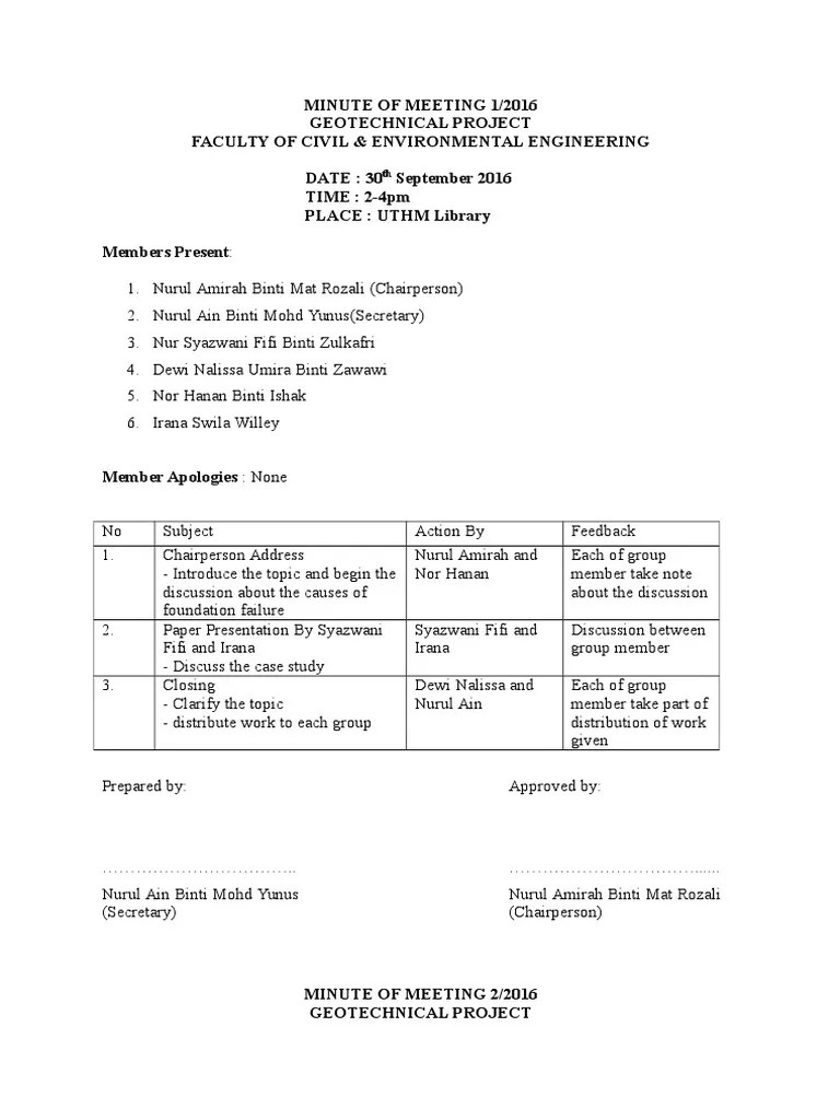 Minute Of Meeting | PDF | Science And Technology | Nature