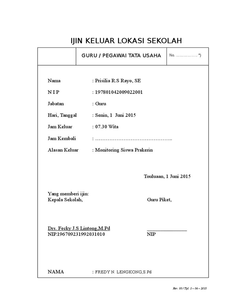 Contoh Surat Keluar Siswa Dari Sekolah 