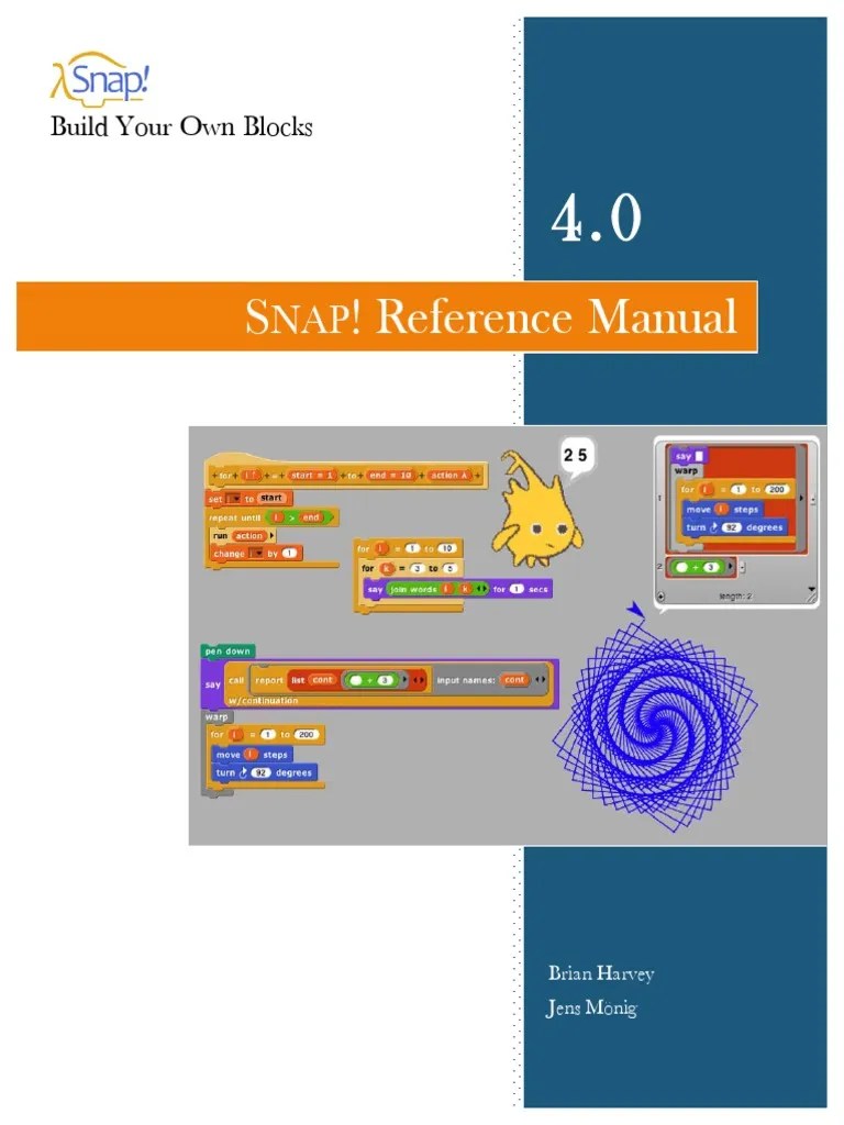 SnapManual PDF | PDF | Scratch (Programming Language) | Functional ...