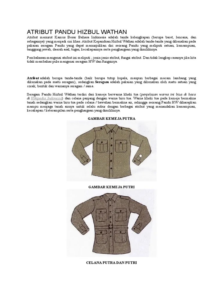 Atribut Pandu Hizbul Wathan | PDF