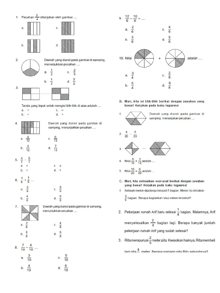 Pecahan Kelas 3 SD | PDF