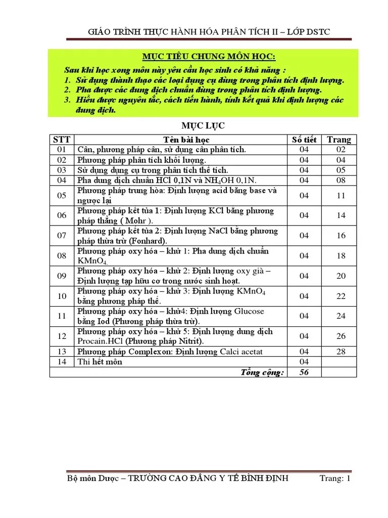 Giao Trinh THC Hanh Hoa Phan Tich Ii L PDF | PDF