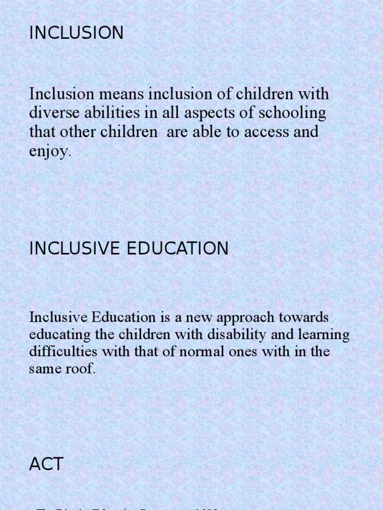 Inclusive Education | PDF | Inclusion (Education) | Teachers