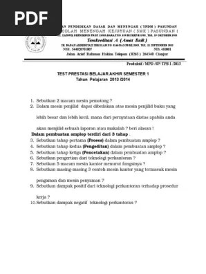 Soal jawab otk perkantoran kls 10,11,12 : Soal Teknologi Perkantoran Kelas 10 Semester 2 Guru Galeri