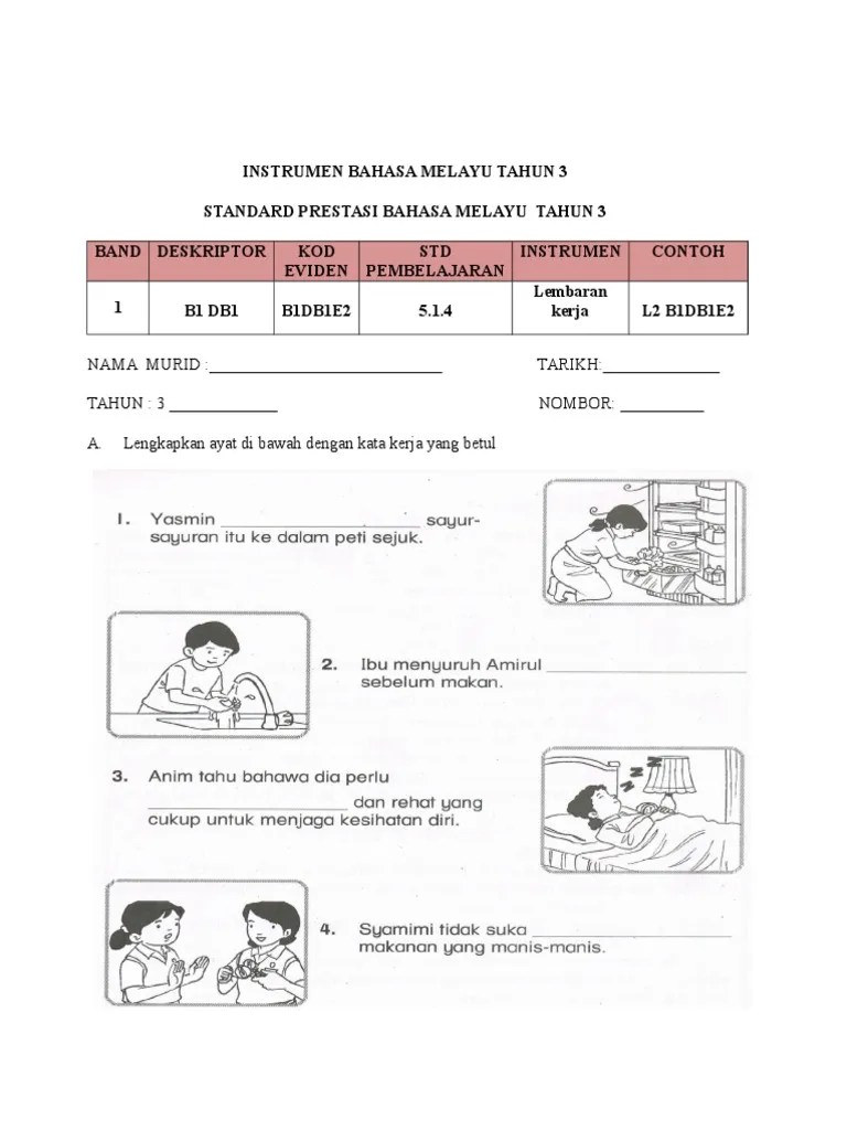 3 standard kurikulum bahasa malaysia buku panduan guru tahun 3 sk standard. Instrumen B1db1e2 Kata Kerja Aktif Transitif 5 1 4 Buku Tulis Pdf