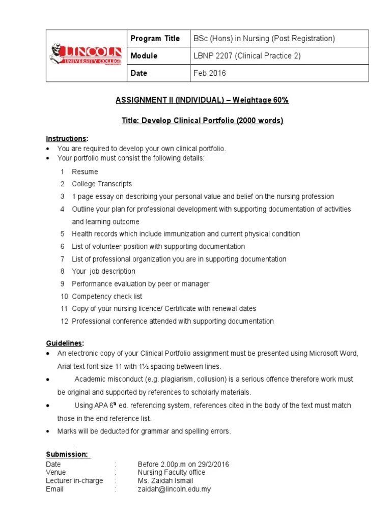 Assign2 CP2 - Clinical Portfolio | PDF