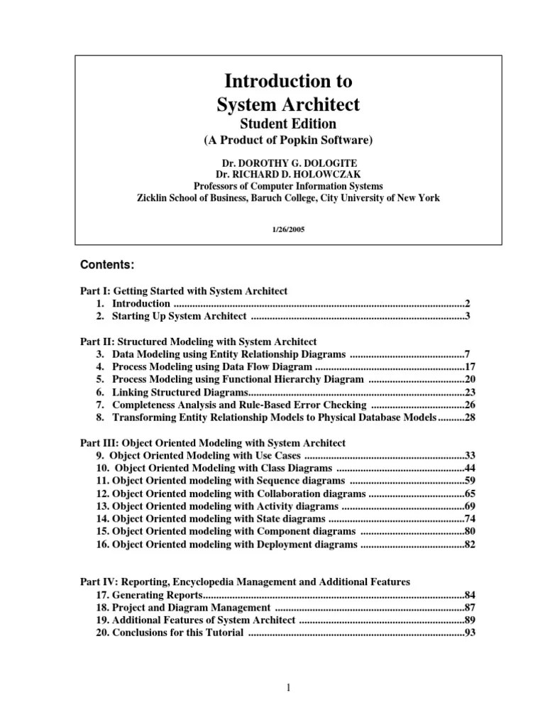Introduction To System Modeling With Popkin's System Architect | PDF ...
