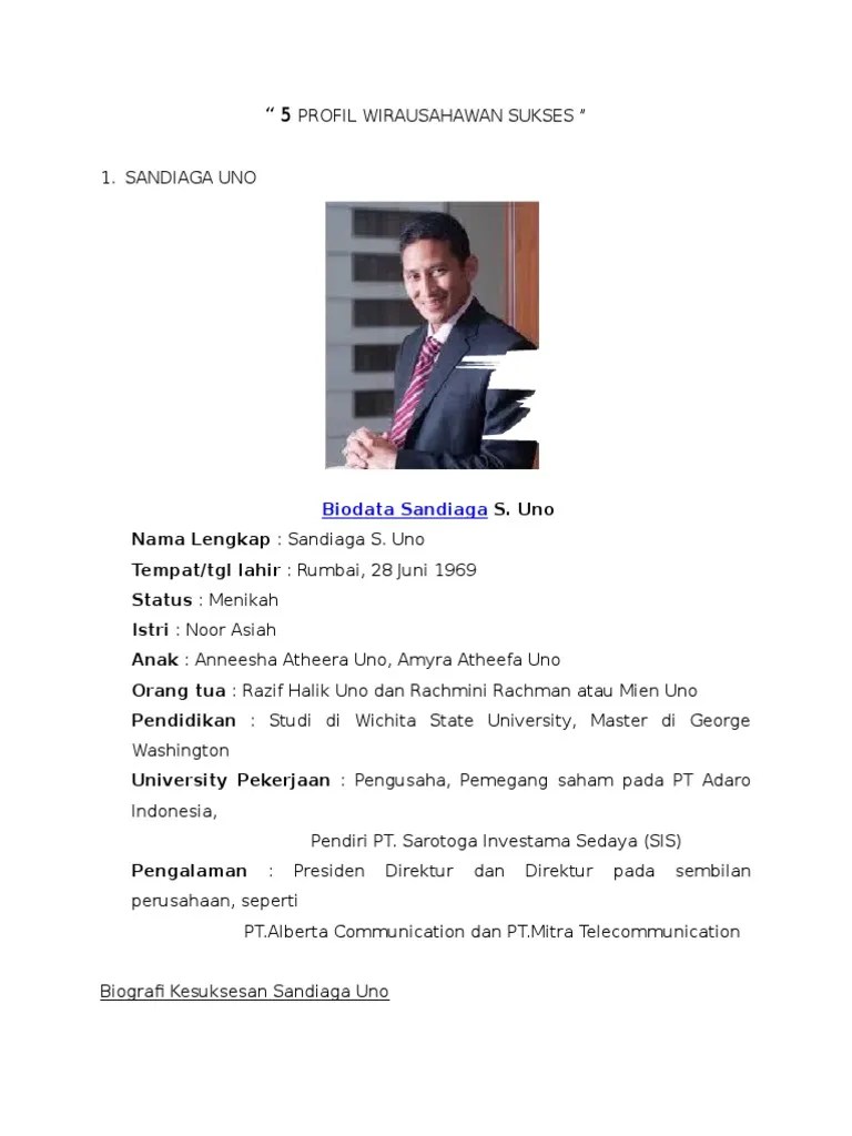 5 Profil Wirausahawan Sukses | PDF