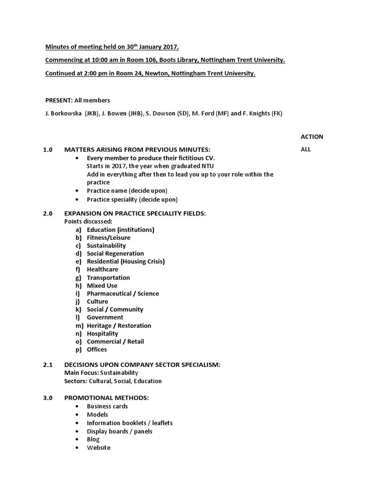 Minutes Of Meeting Held On 30th January 2017 10 Am And 4 PM | PDF | Forest Stewardship Council ...