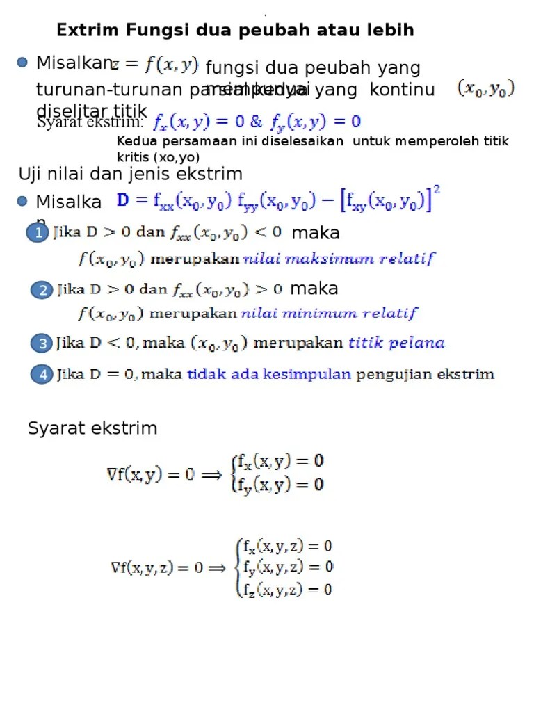 Extrim Dua Peubah - Lebih | PDF