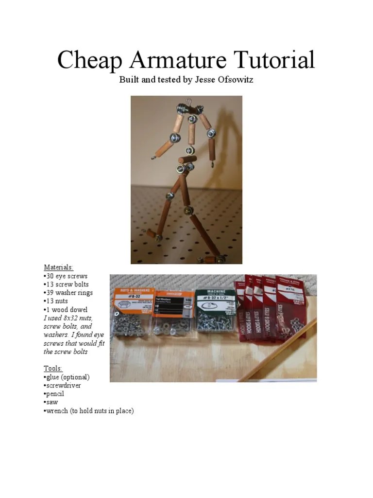 Armature Tutorial | PDF | Screw | Nut (Hardware)