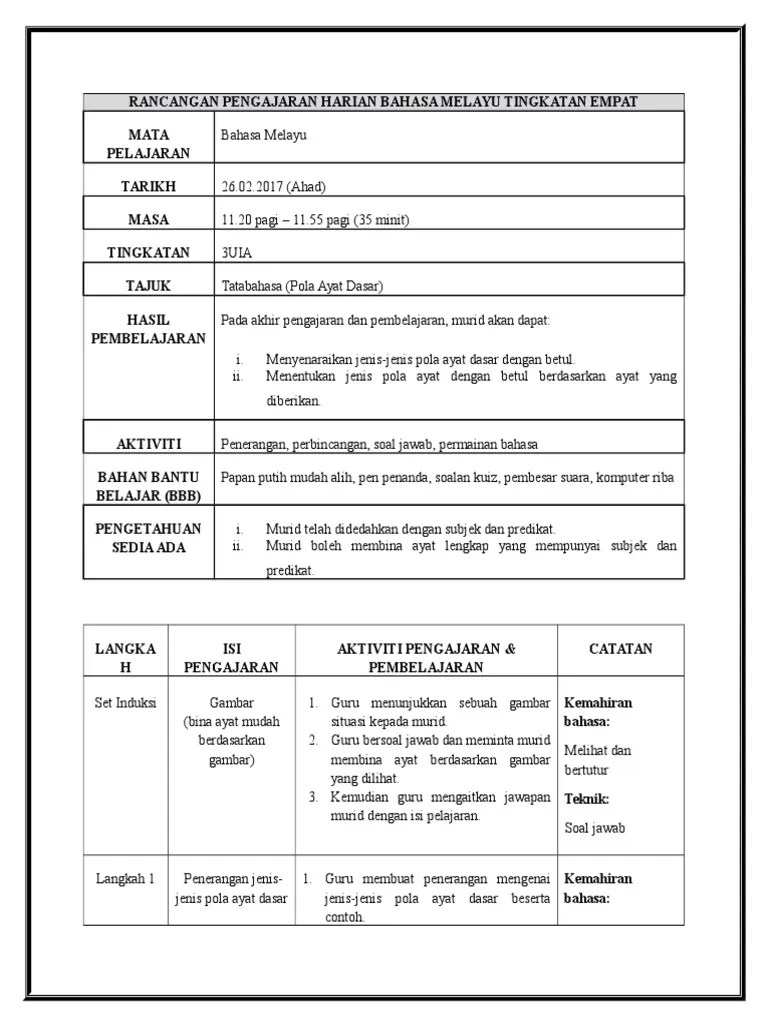 1) contoh latihan serta jawapan mengenal pasti subjek dan predikat dalam ayat inti. Rph Rumusan Games 4 Jujur Pdf