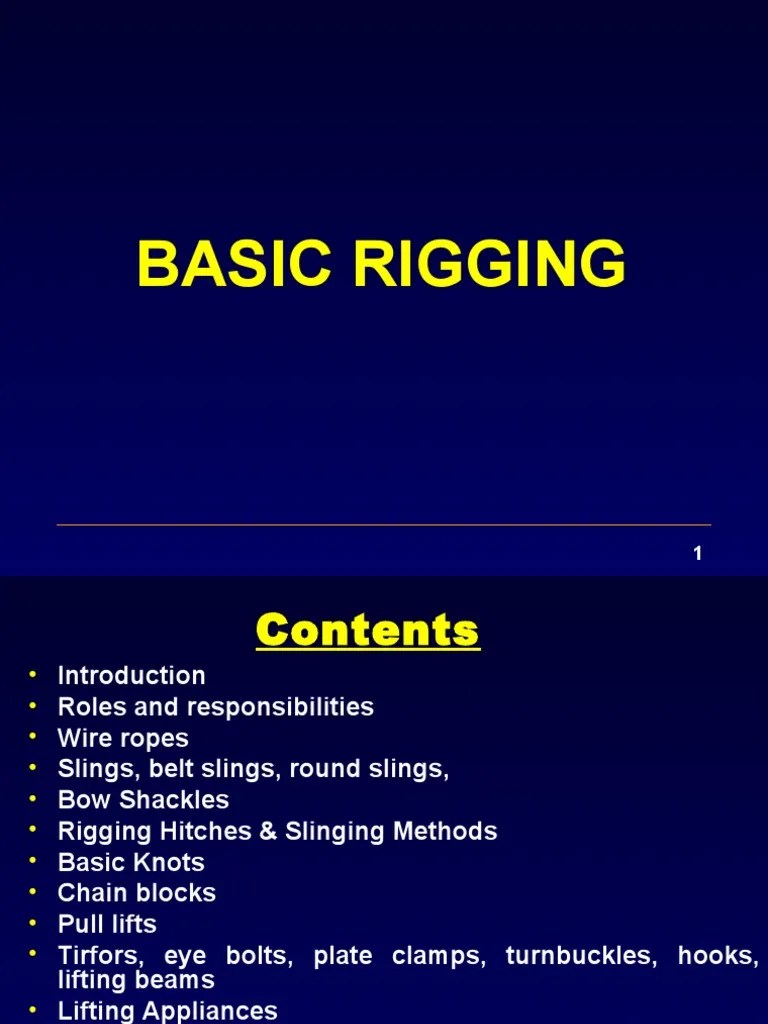 Basic Rigging | PDF | Crane (Machine) | Rope
