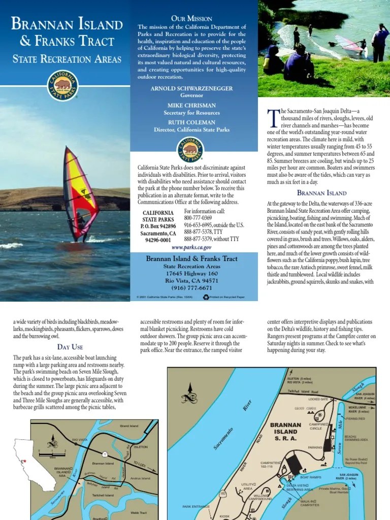 Brannan island state recreaion area park brochure