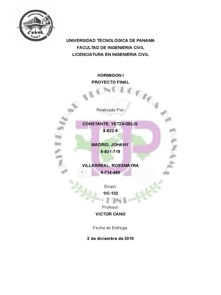 Proyecto De Hormigón | PDF | Ingeniero Civil | Ingeniería Estructural