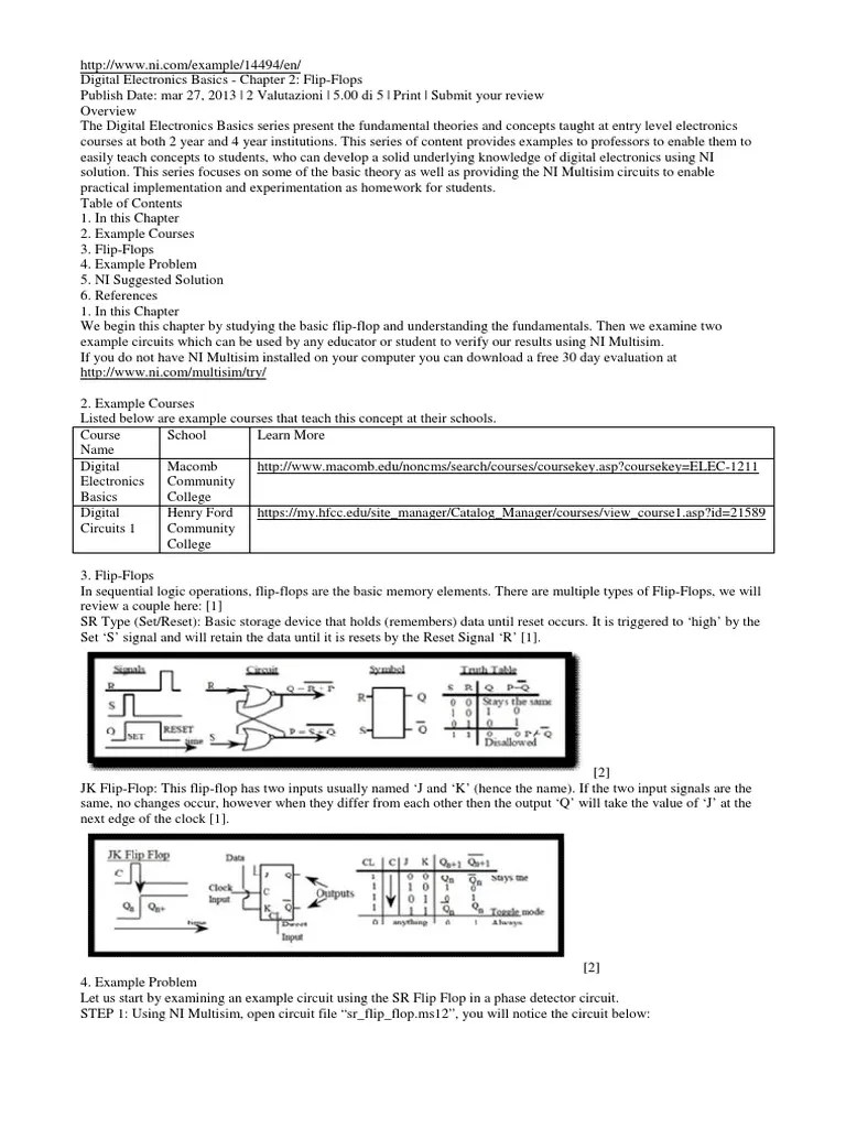 Multisim 12 - Flip Flop | PDF | Digital Electronics | Electronics