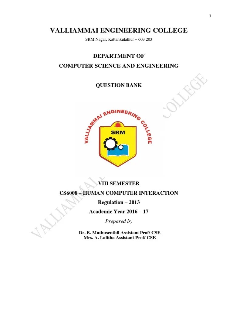 CS6008-Human Computer Interaction | PDF | Usability | Software Prototyping